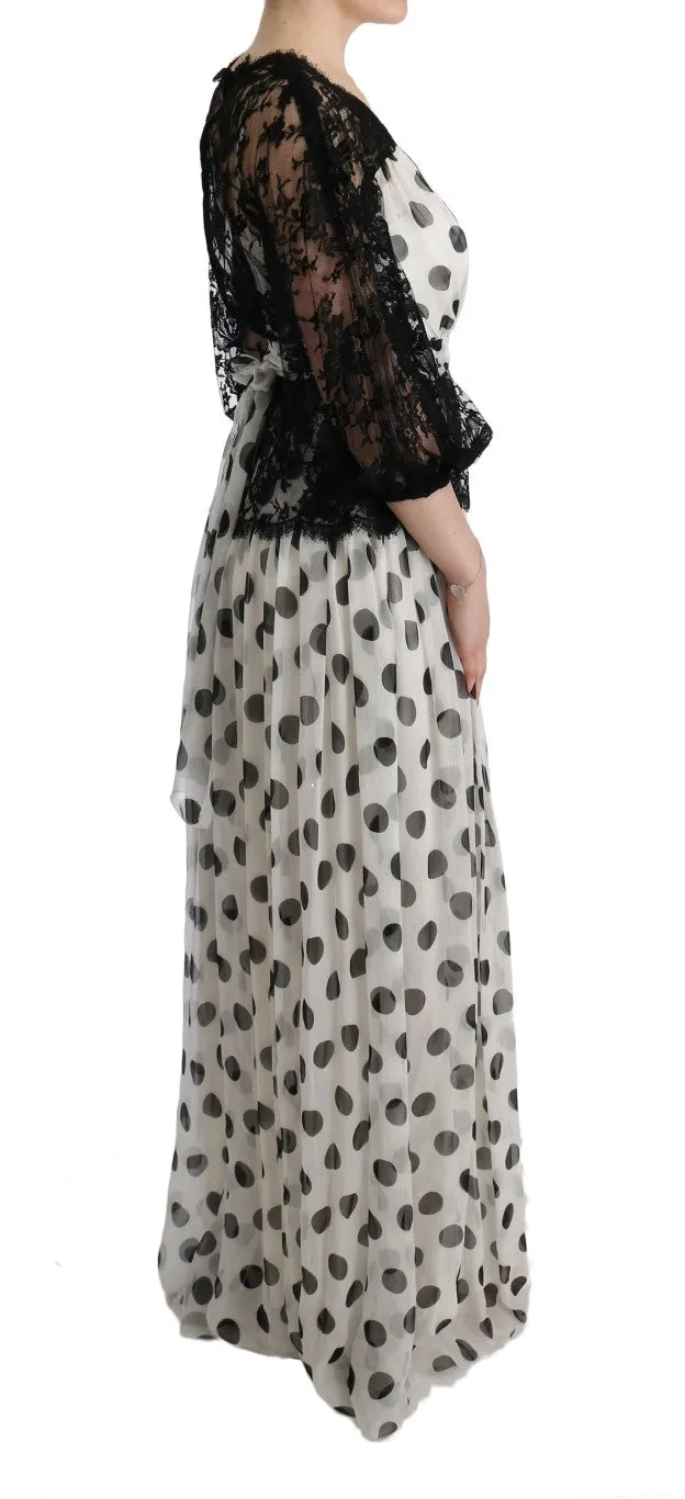 Elegant Polka Dotted Full Length Gown sold by Louxly product image thumbnail 4
