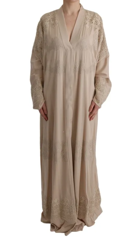 Elegant Beige Cape Kaftan Dress sold by Louxly