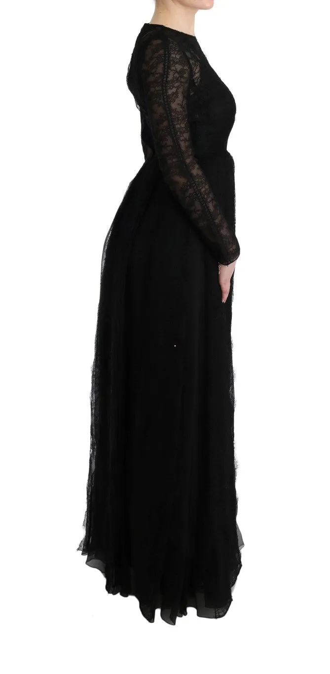 Elegant Black Sheath Long Sleeve Dress sold by Louxly product image thumbnail 4