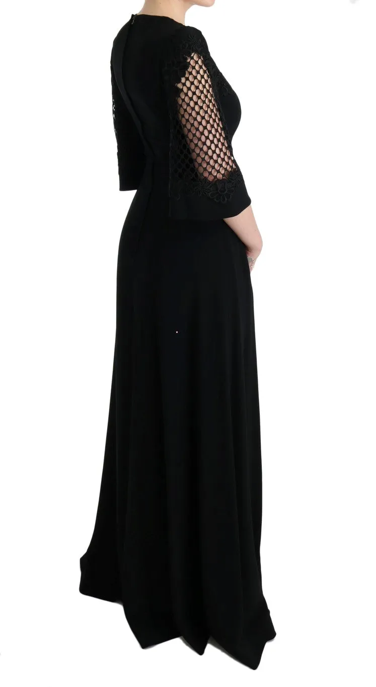 Elegant Black Floral Maxi Dress sold by Louxly product image thumbnail 4