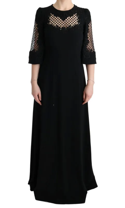 Elegant Black Floral Maxi Dress sold by Louxly