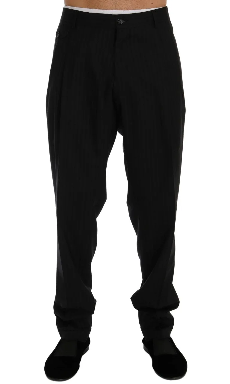 Elegant Blue Striped Dress Trousers sold by Louxly