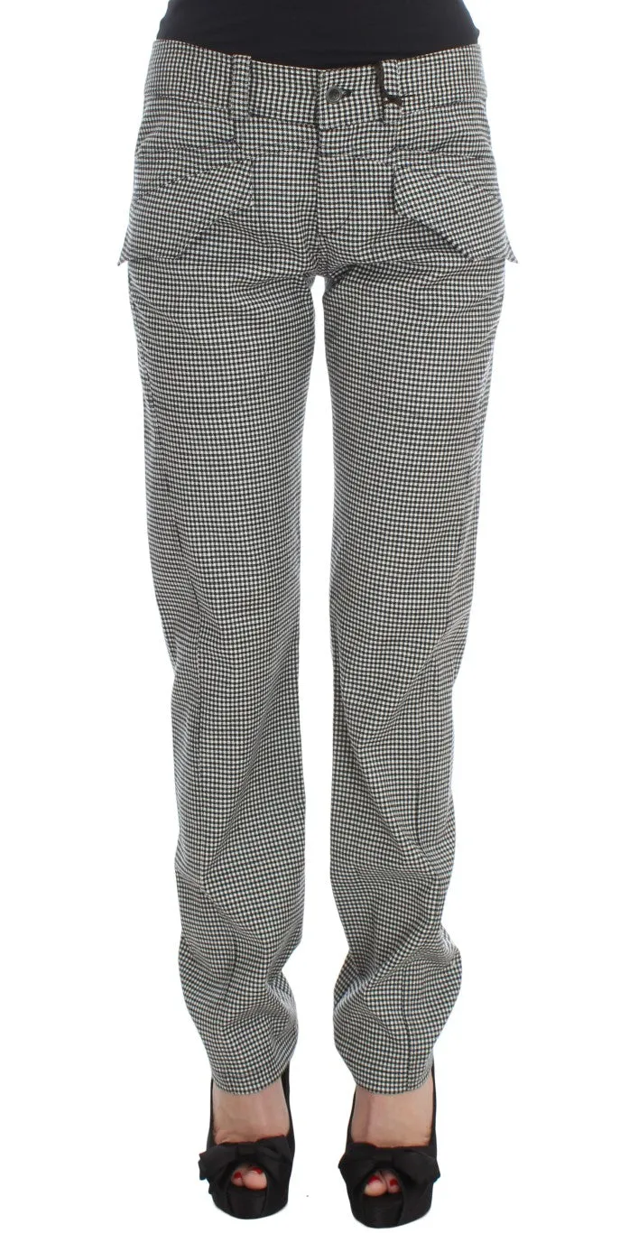 Chic Checkered Black & White Regular Fit Pants sold by Louxly