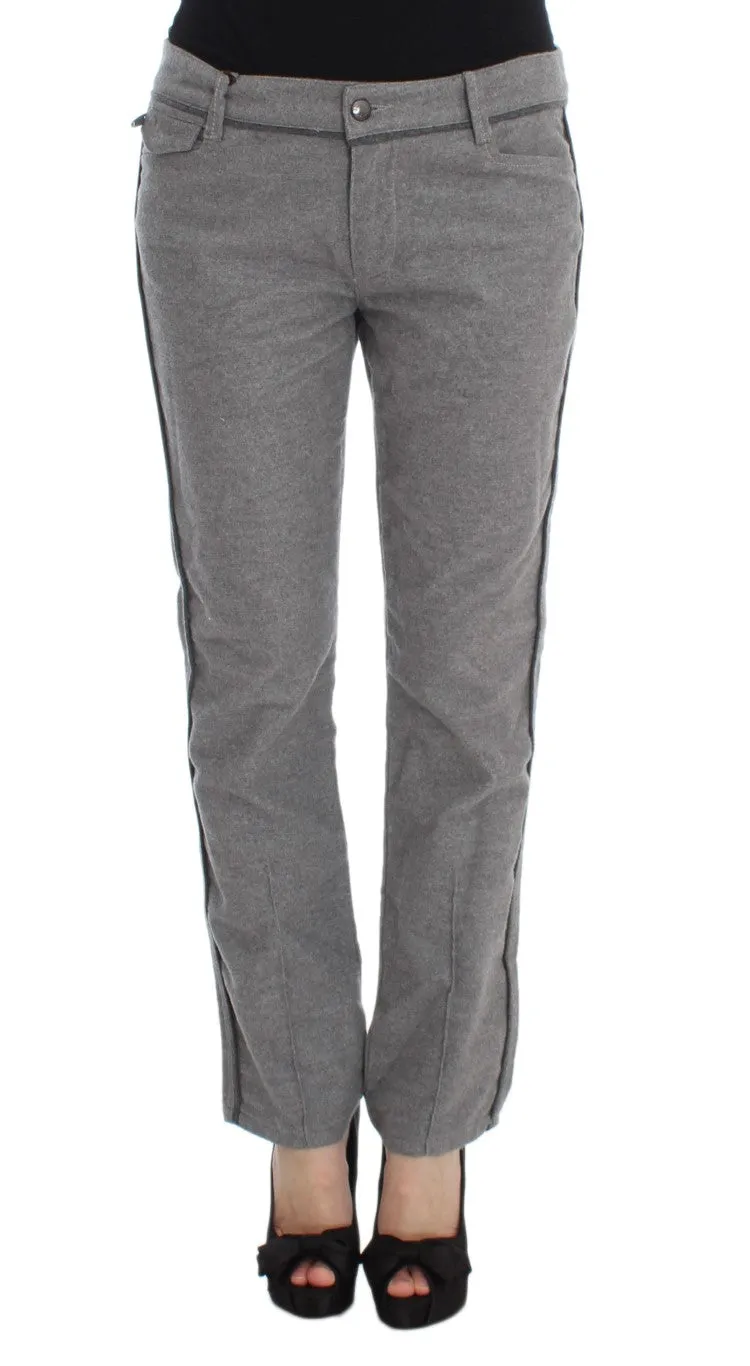 Chic Gray Casual Cotton Pants sold by Louxly