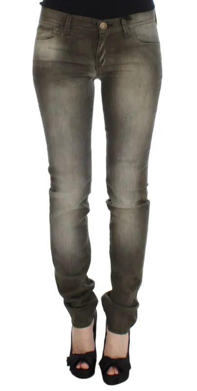 Chic Gray Slim Fit Italian Denim sold by Louxly