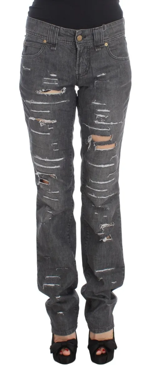 Chic Gray Wash Straight Fit Jeans sold by Louxly