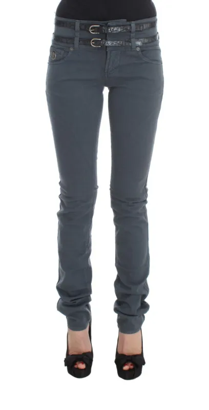 Sleek Slim Fit Italian Jeans in Chic Blue sold by Louxly