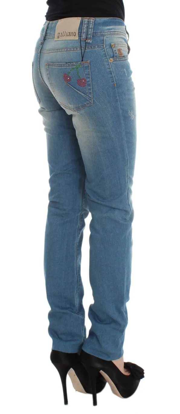 Sleek Blue Slim Fit Designer Jeans sold by Louxly product image thumbnail 4