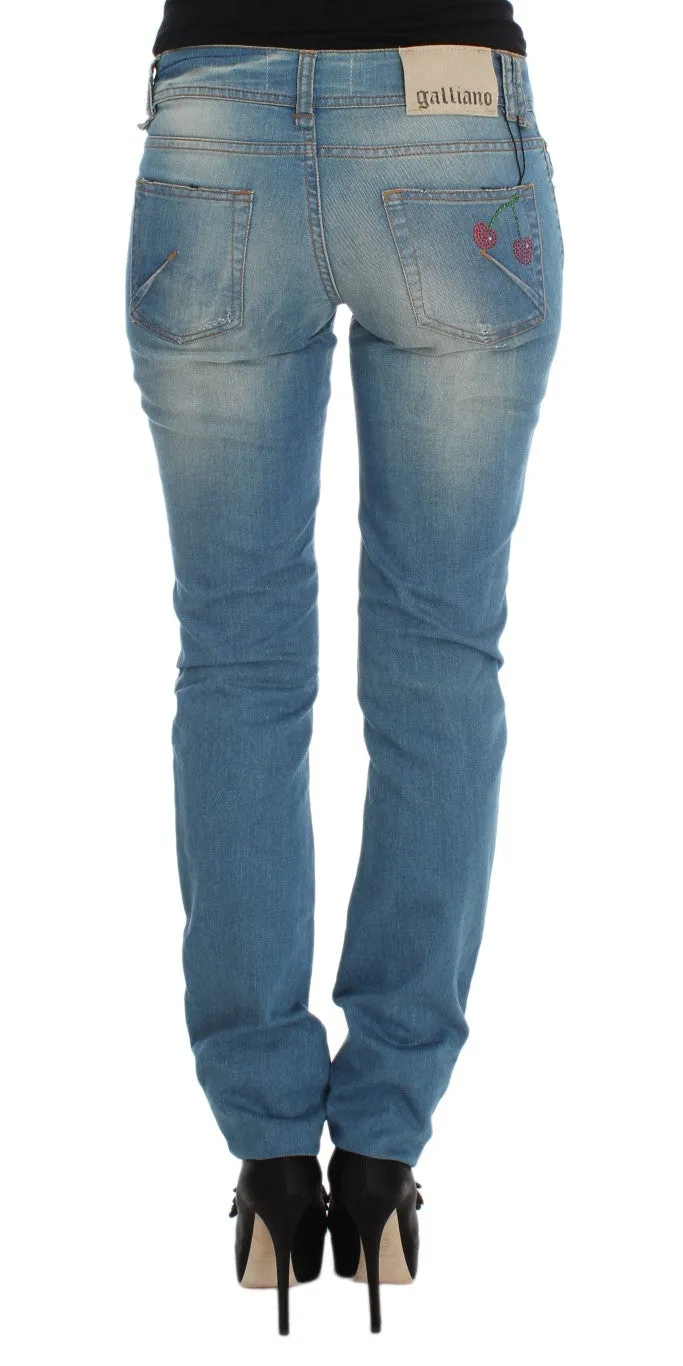 Sleek Blue Slim Fit Designer Jeans sold by Louxly product image thumbnail 3