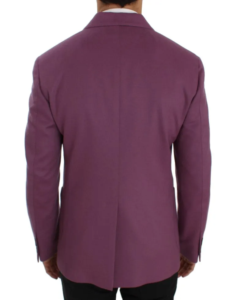 Elegant Purple Cashmere-Silk Blend Blazer sold by Louxly product image thumbnail 3