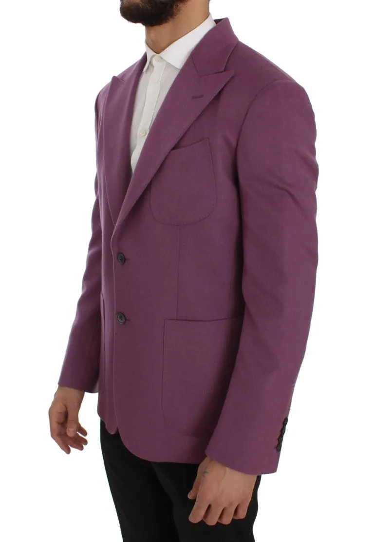 Elegant Purple Cashmere-Silk Blend Blazer sold by Louxly product image thumbnail 4