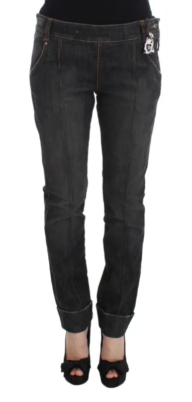 Chic Slim Fit Gray Wash Jeans made by Ermanno Scervino