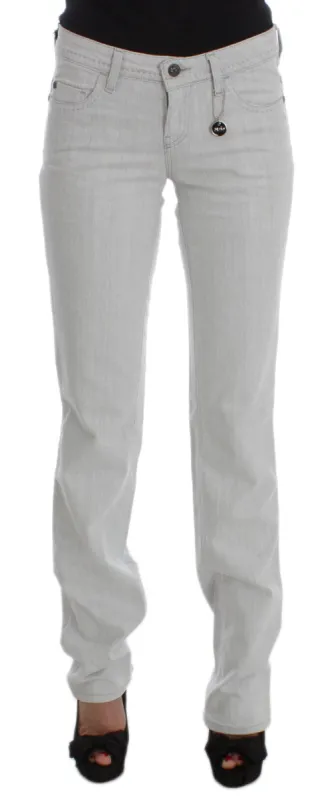 Chic Gray Slim Fit Designer Jeans sold by Louxly