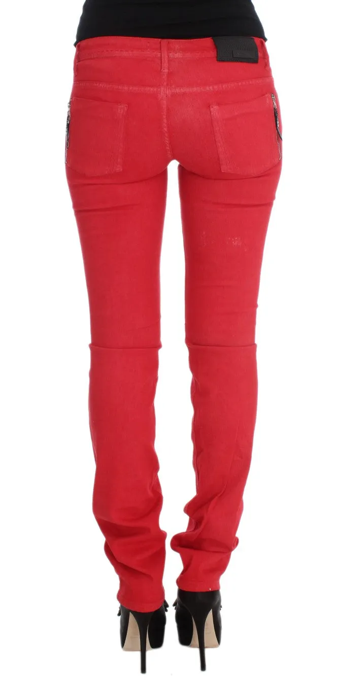 Chic Red Slim Fit Jeans sold by Louxly product image thumbnail 3