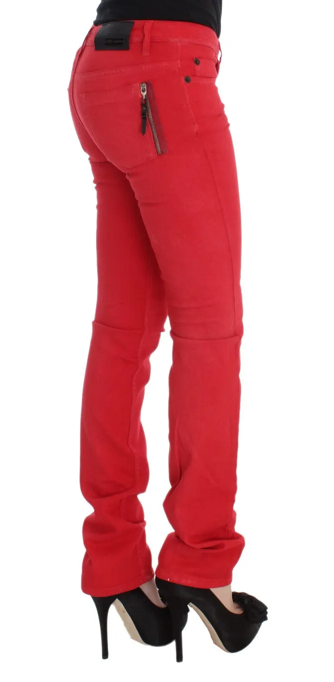 Chic Red Slim Fit Jeans sold by Louxly product image thumbnail 4