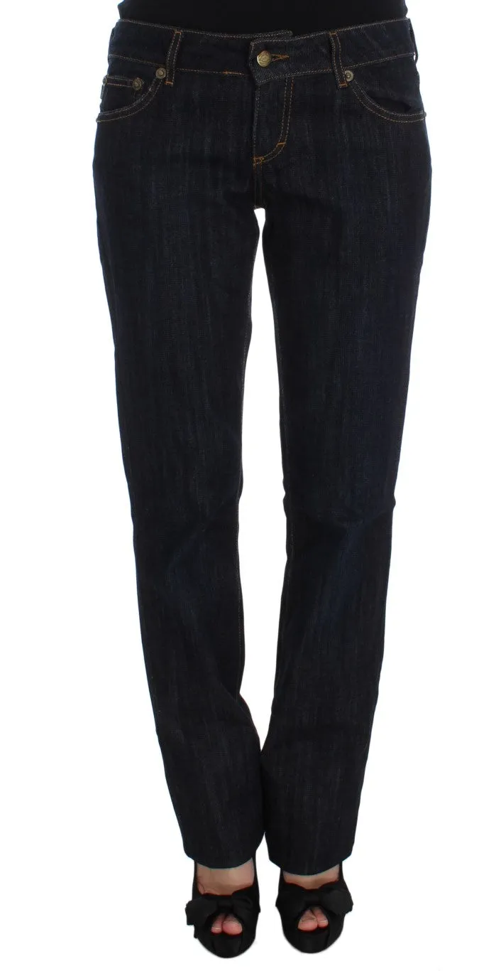 Chic Blue Straight Fit Designer Jeans sold by Louxly