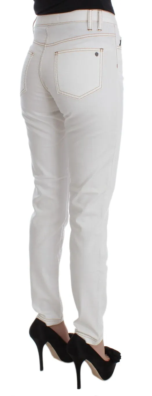 Chic White Slim Fit Denim sold by Louxly product image thumbnail 4