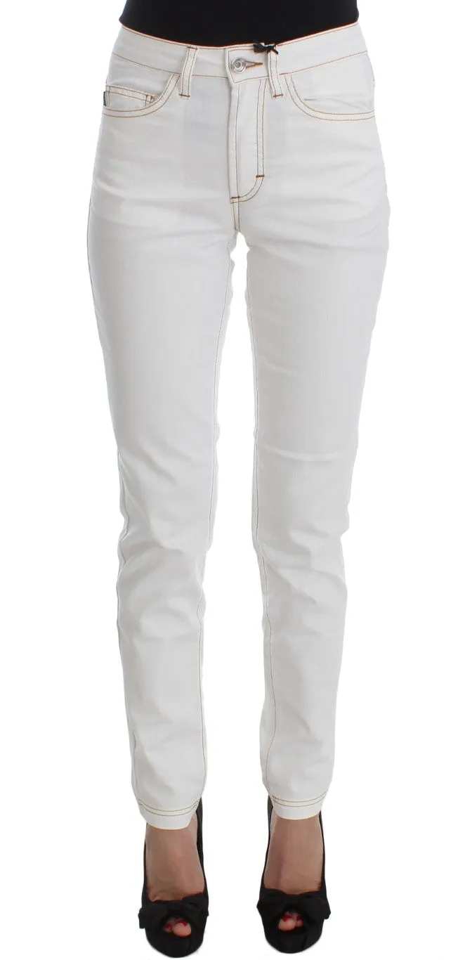 Chic White Slim Fit Denim sold by Louxly
