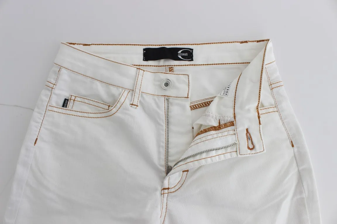 Chic White Slim Fit Denim sold by Louxly product image thumbnail 5