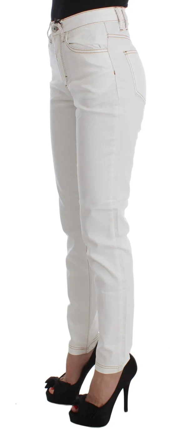 Chic White Slim Fit Denim sold by Louxly product image thumbnail 2