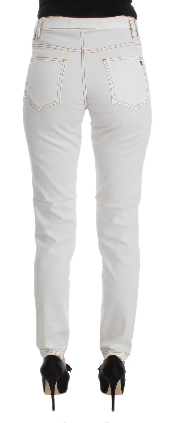 Chic White Slim Fit Denim sold by Louxly product image thumbnail 3