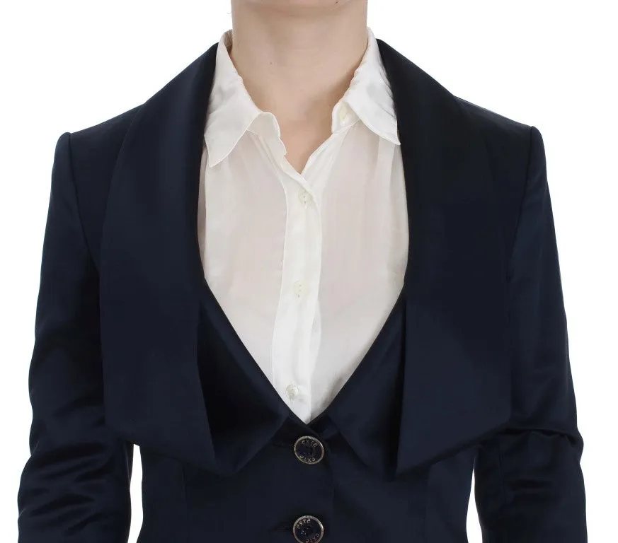 Elegant Blue Blazer Jacket with Designer Flair sold by Louxly product image thumbnail 4