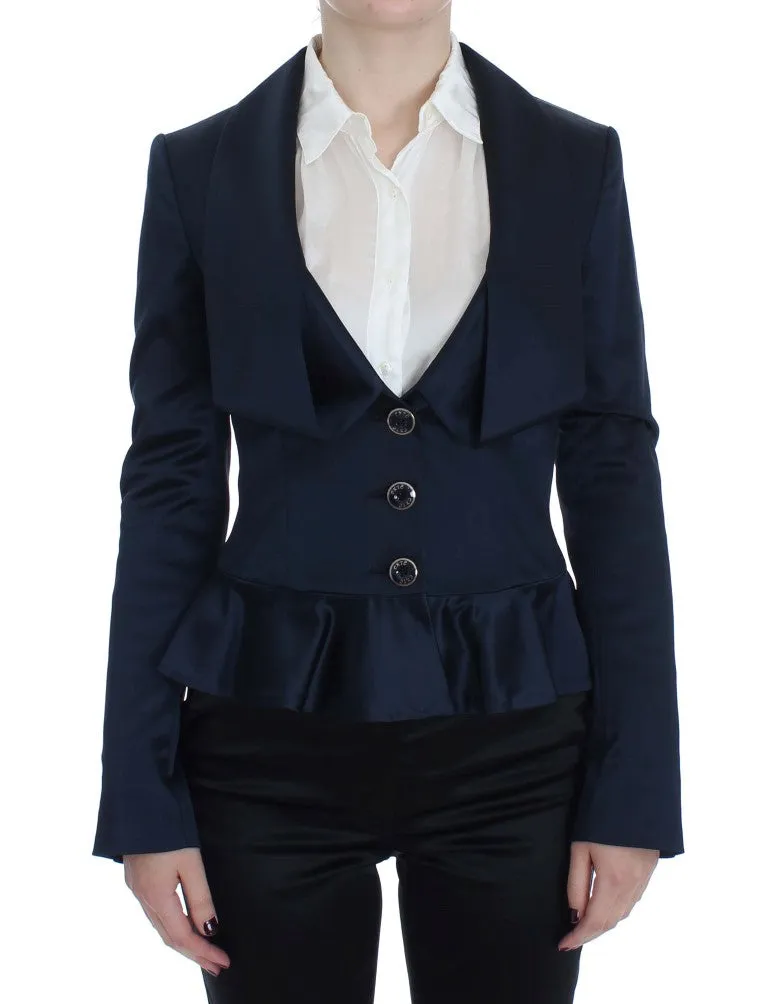 Elegant Blue Blazer Jacket with Designer Flair sold by Louxly