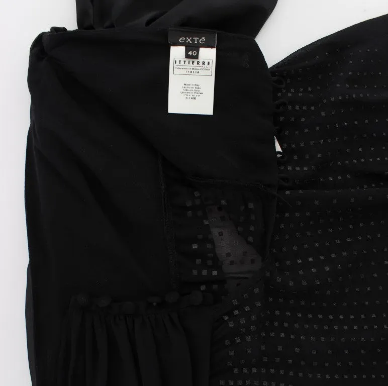 Elegant Black Evening Wrap Top Blouse sold by Louxly product image thumbnail 5