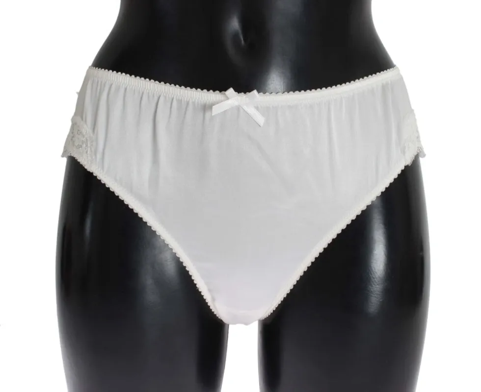 Elegant White Silk Blend Underwear sold by Louxly