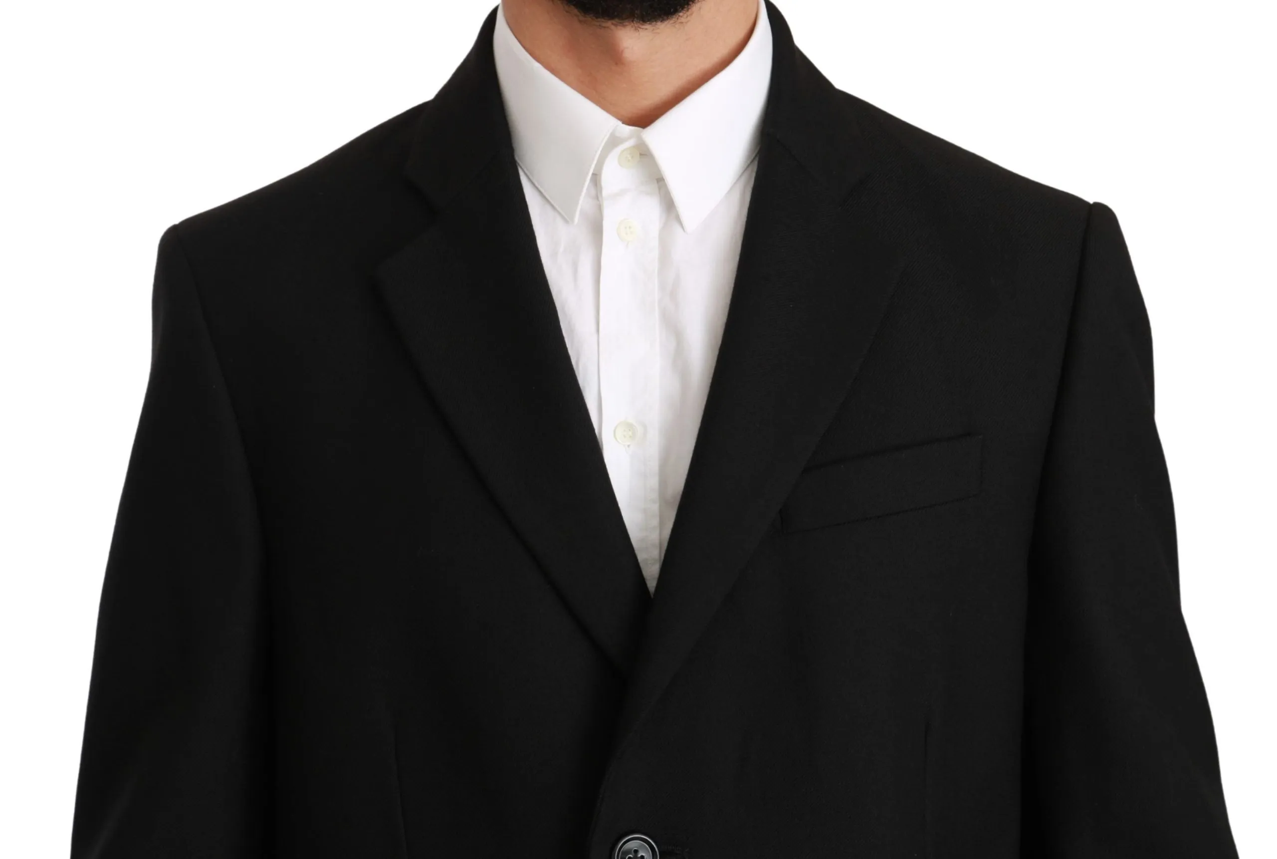 Elegant Black Wool Formal Blazer sold by Louxly product image thumbnail 4