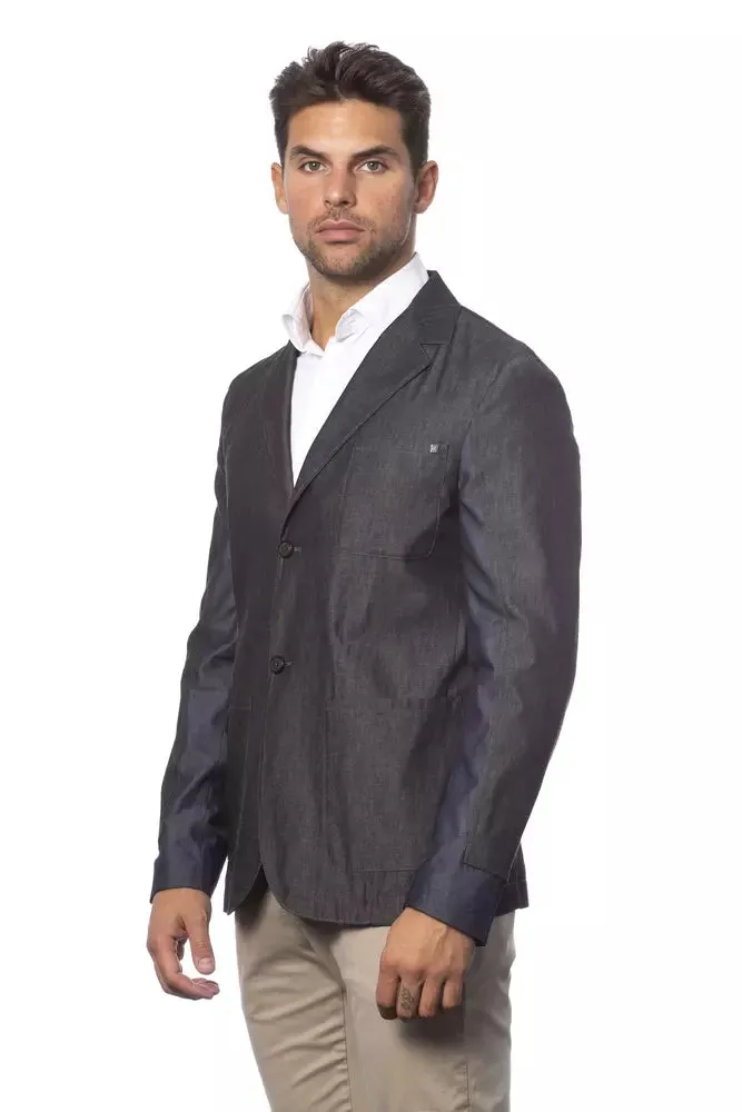 Gray Cotton Men Blazer sold by Louxly product image thumbnail 2