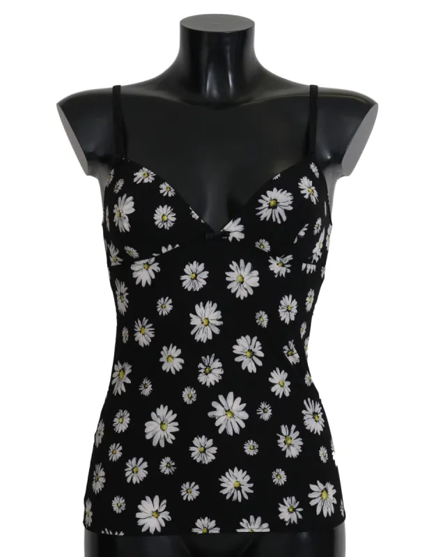Elegant Black Daisy Floral Lace Chemise Dress made by Louxly