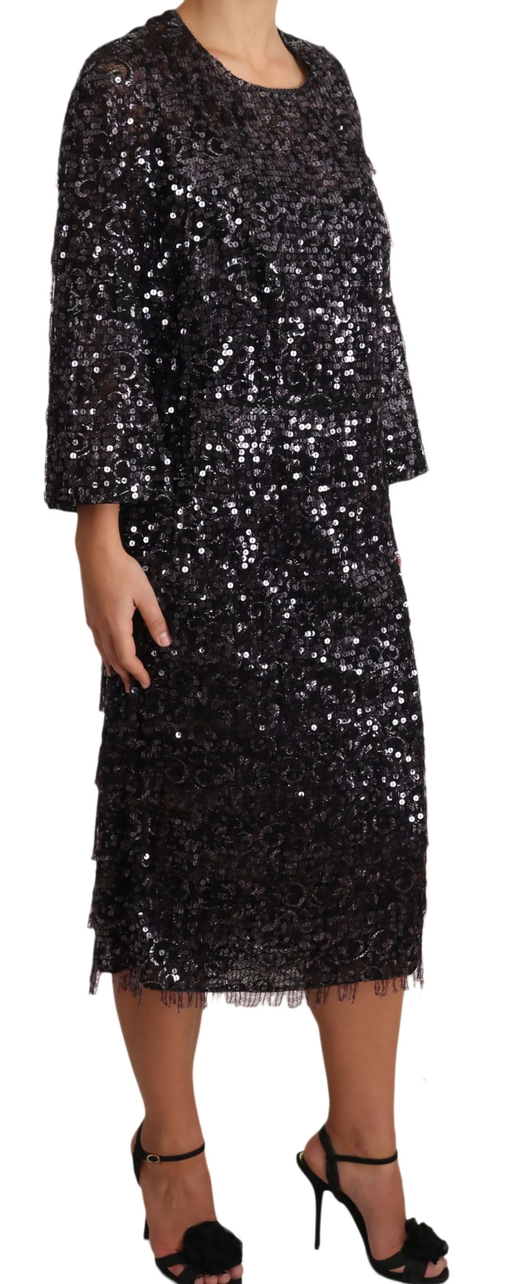 Sequined Shift Midi Dress – Timeless Elegance sold by Louxly product image thumbnail 4