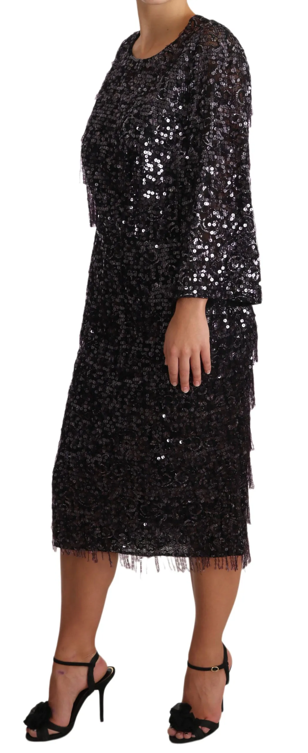 Sequined Shift Midi Dress – Timeless Elegance sold by Louxly product image thumbnail 5