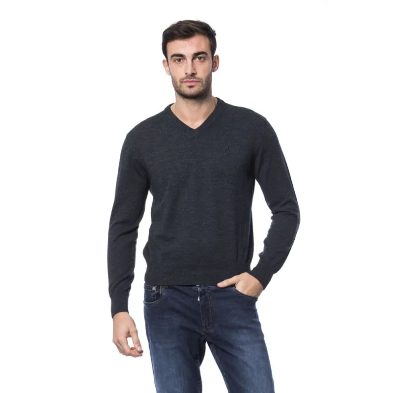 Gray Merino Wool Men Sweater sold by Louxly