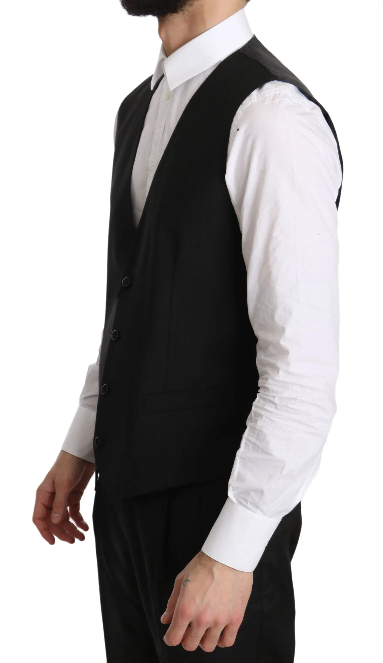 Elegant Gray Formal Vest - Regular Fit sold by Louxly product image thumbnail 4