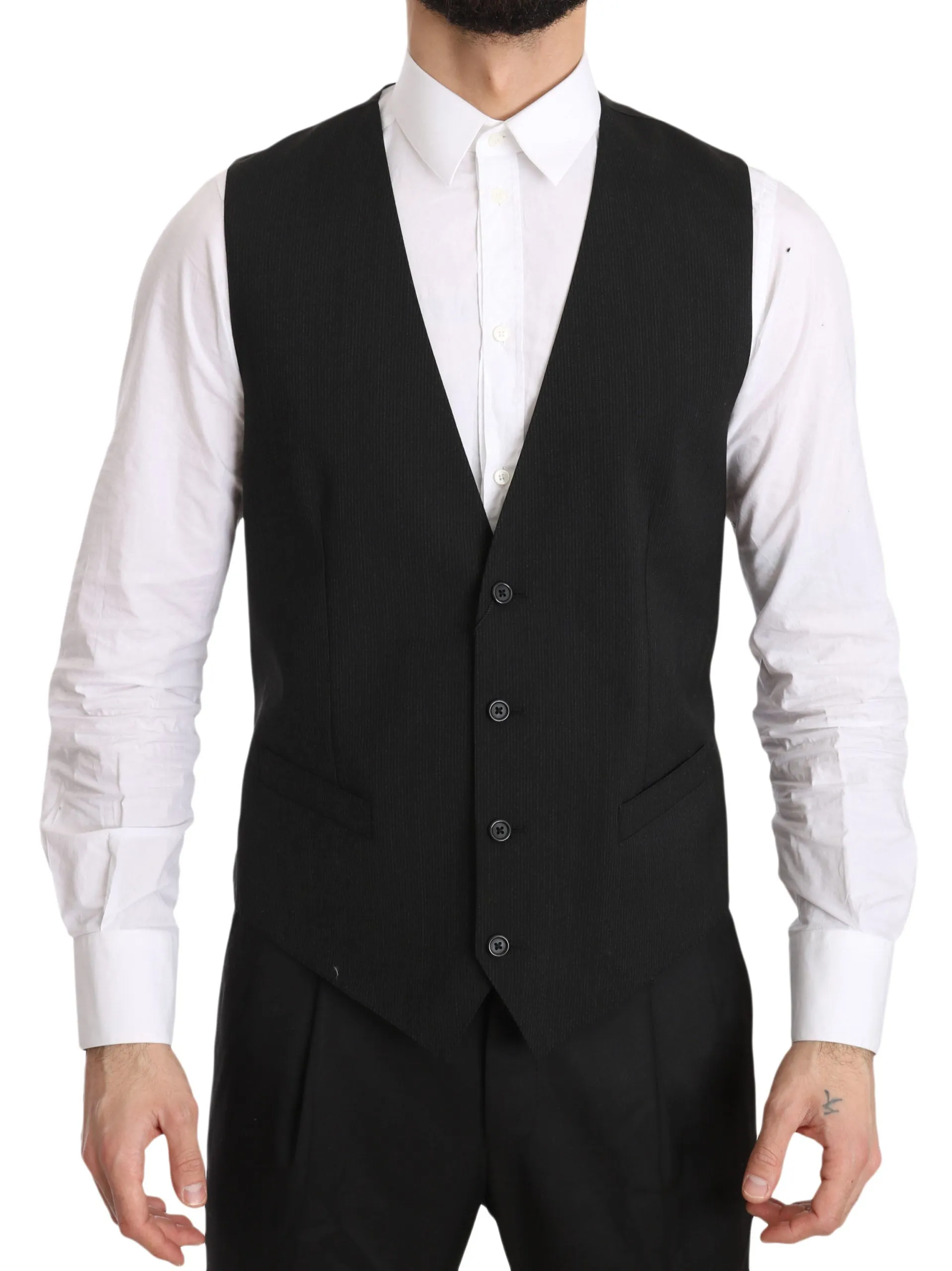 Elegant Gray Formal Vest - Regular Fit sold by Louxly