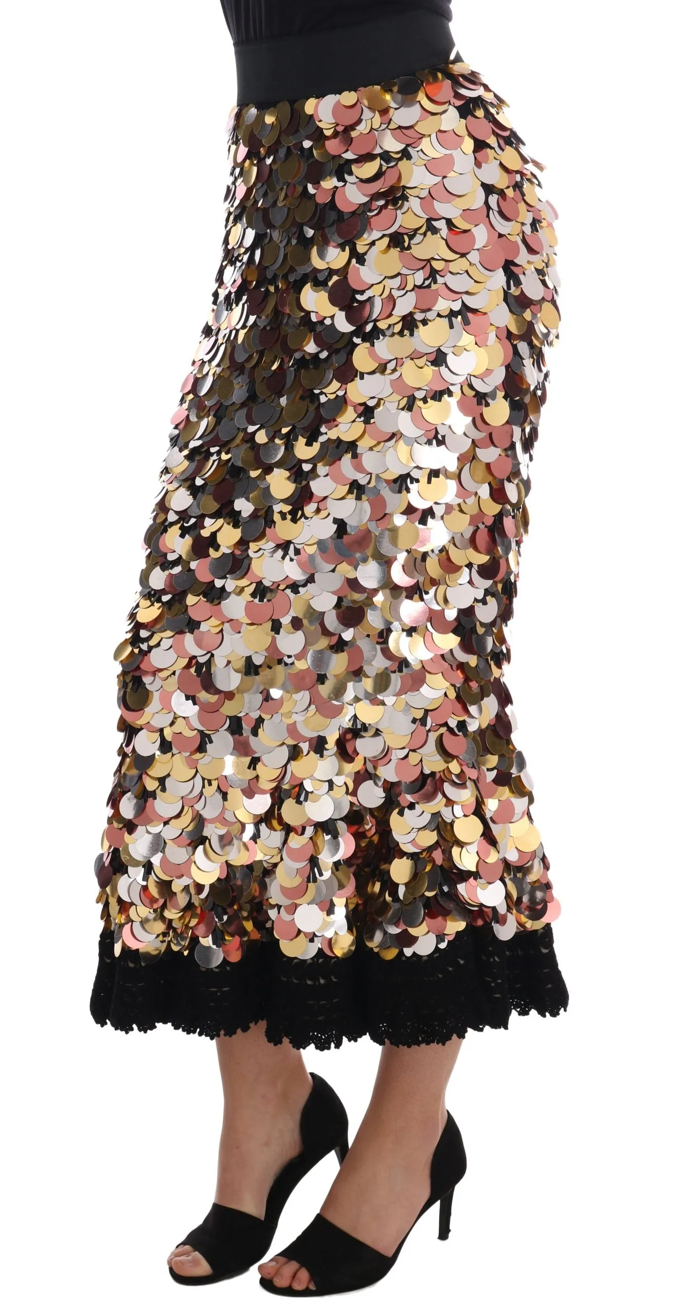 Sequin Embellished High-Waist Pencil Skirt sold by Louxly product image thumbnail 2