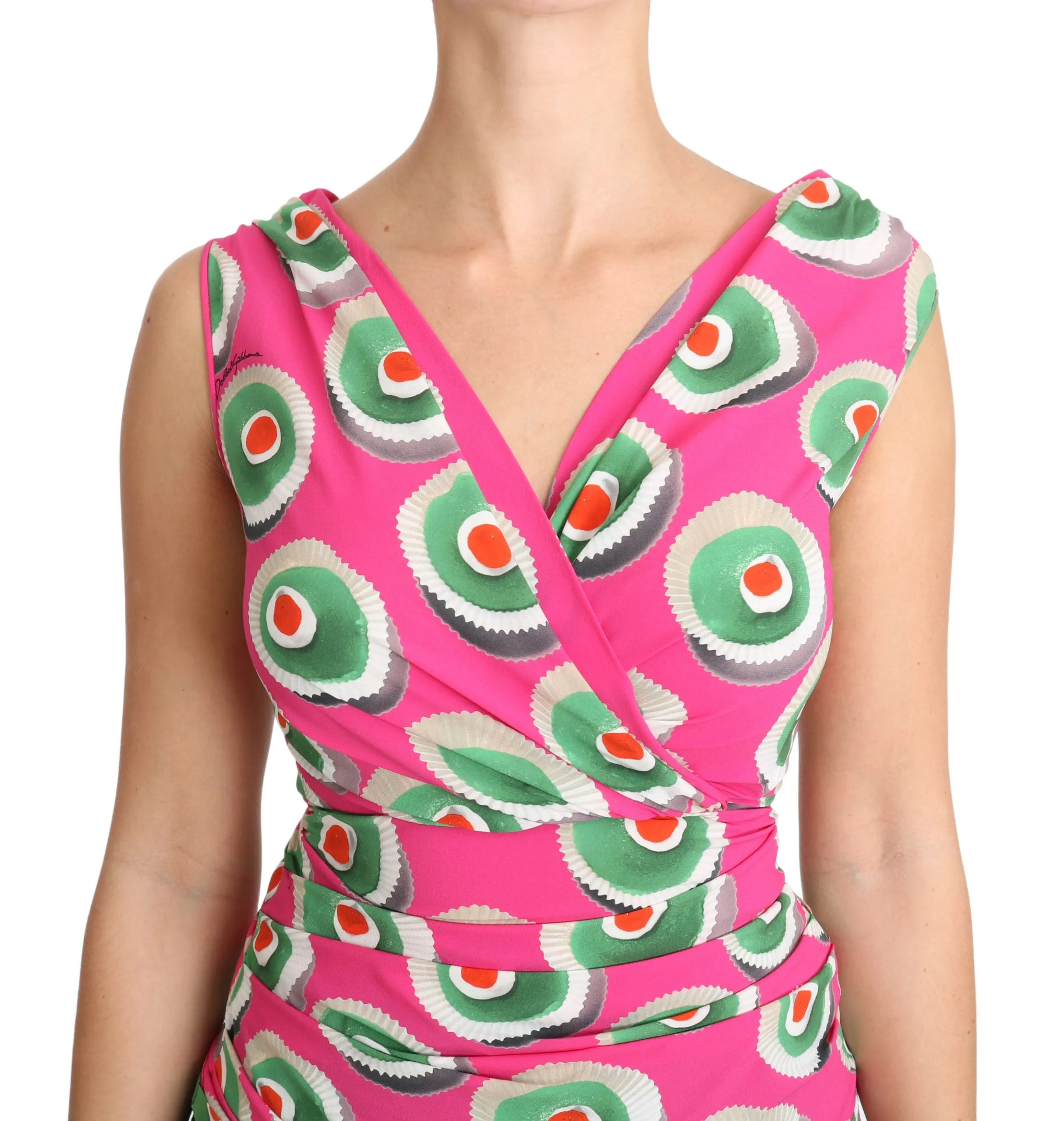Sicilian Cake Print Sleeveless Silk Top sold by Louxly product image thumbnail 4