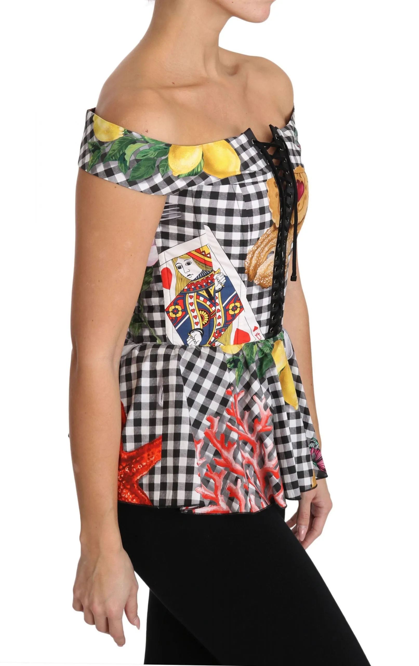 Chic Checkered Corset Top Blouse sold by Louxly product image thumbnail 5