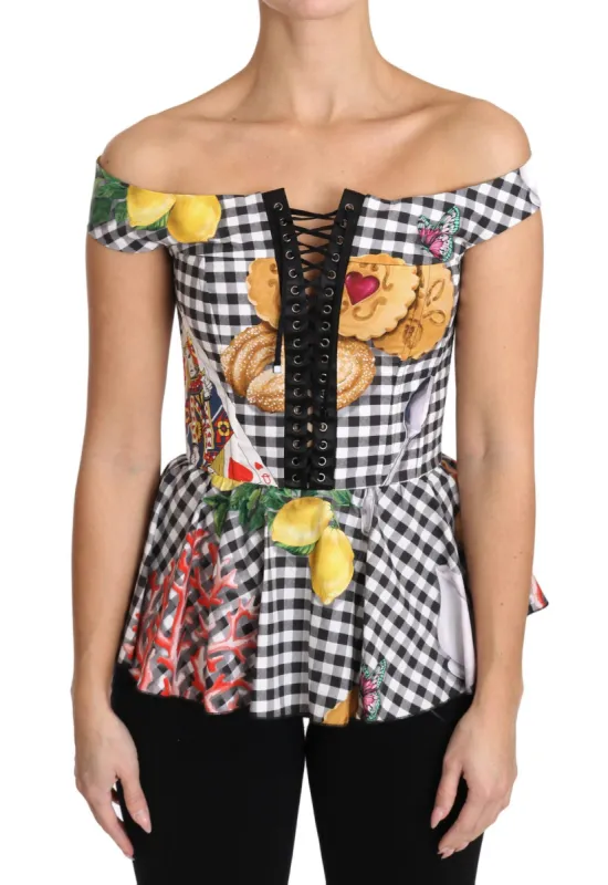 Chic Checkered Corset Top Blouse sold by Louxly