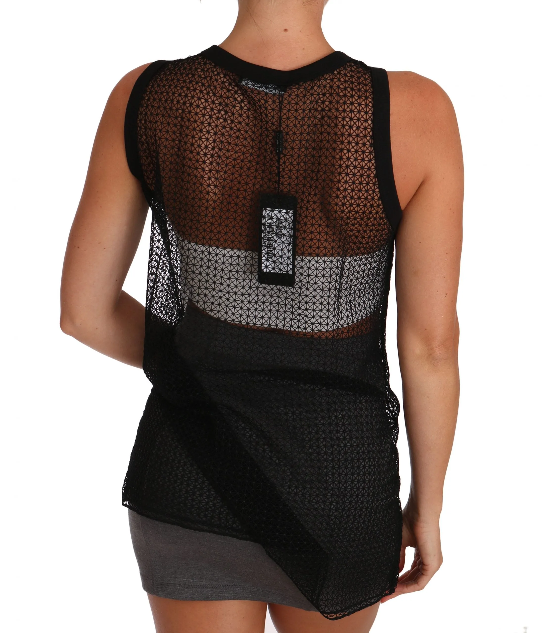 Elegant Sleeveless Black Mesh Top sold by Louxly product image thumbnail 2