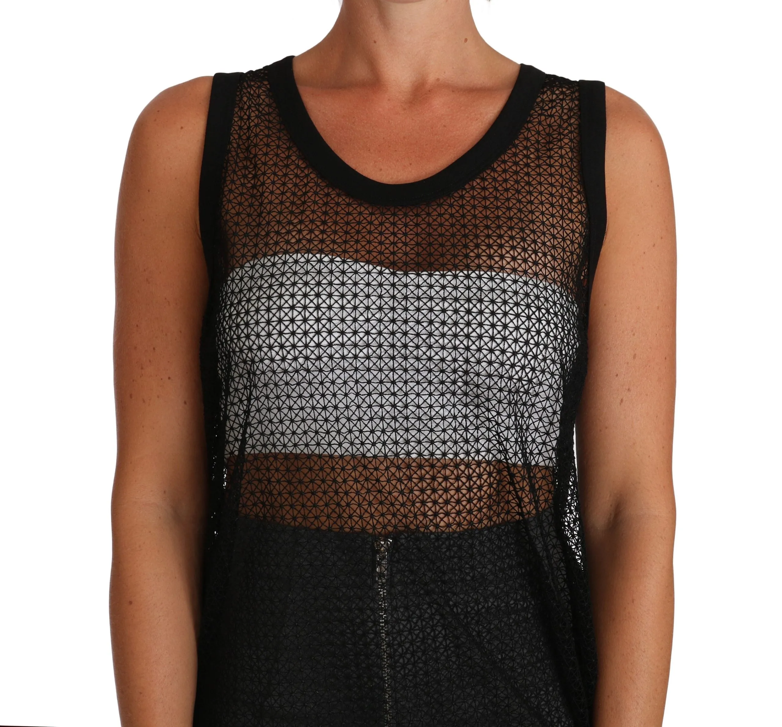 Elegant Sleeveless Black Mesh Top sold by Louxly product image thumbnail 3