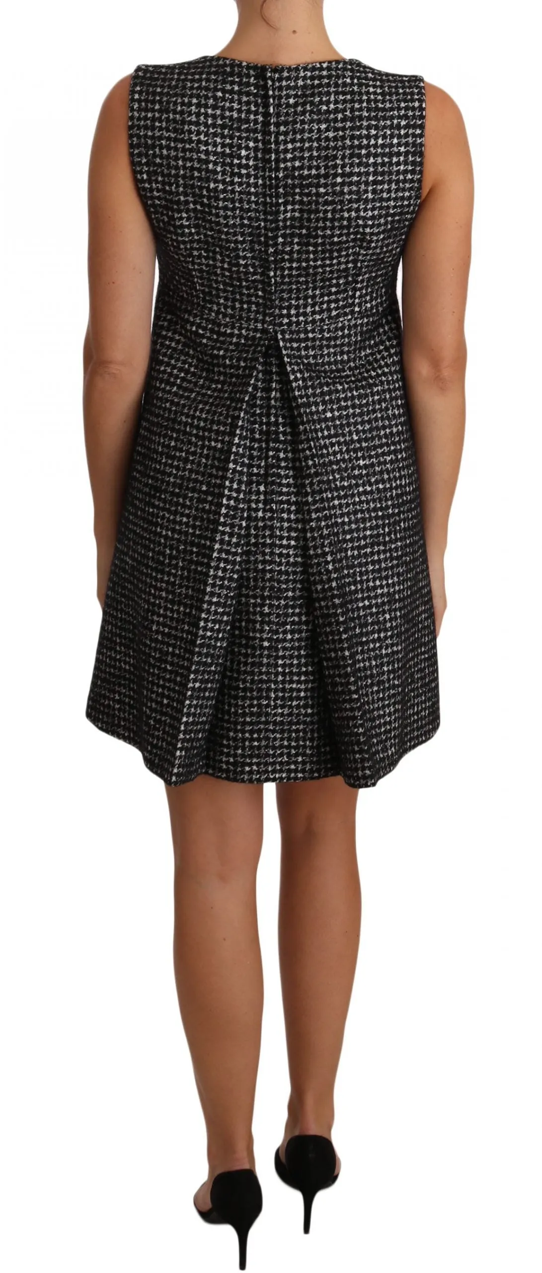 Houndstooth Floral Appliqué Shift Dress sold by Louxly product image thumbnail 2