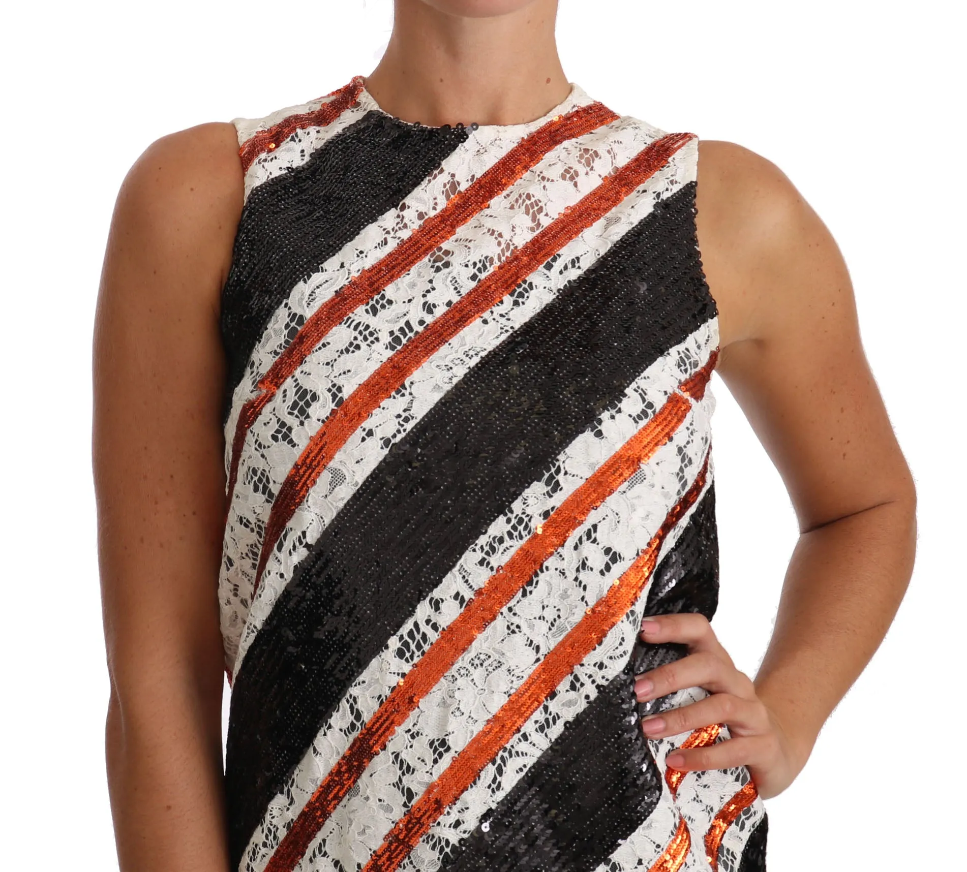 Sequin Embellished Lace Shift Dress sold by Louxly product image thumbnail 4