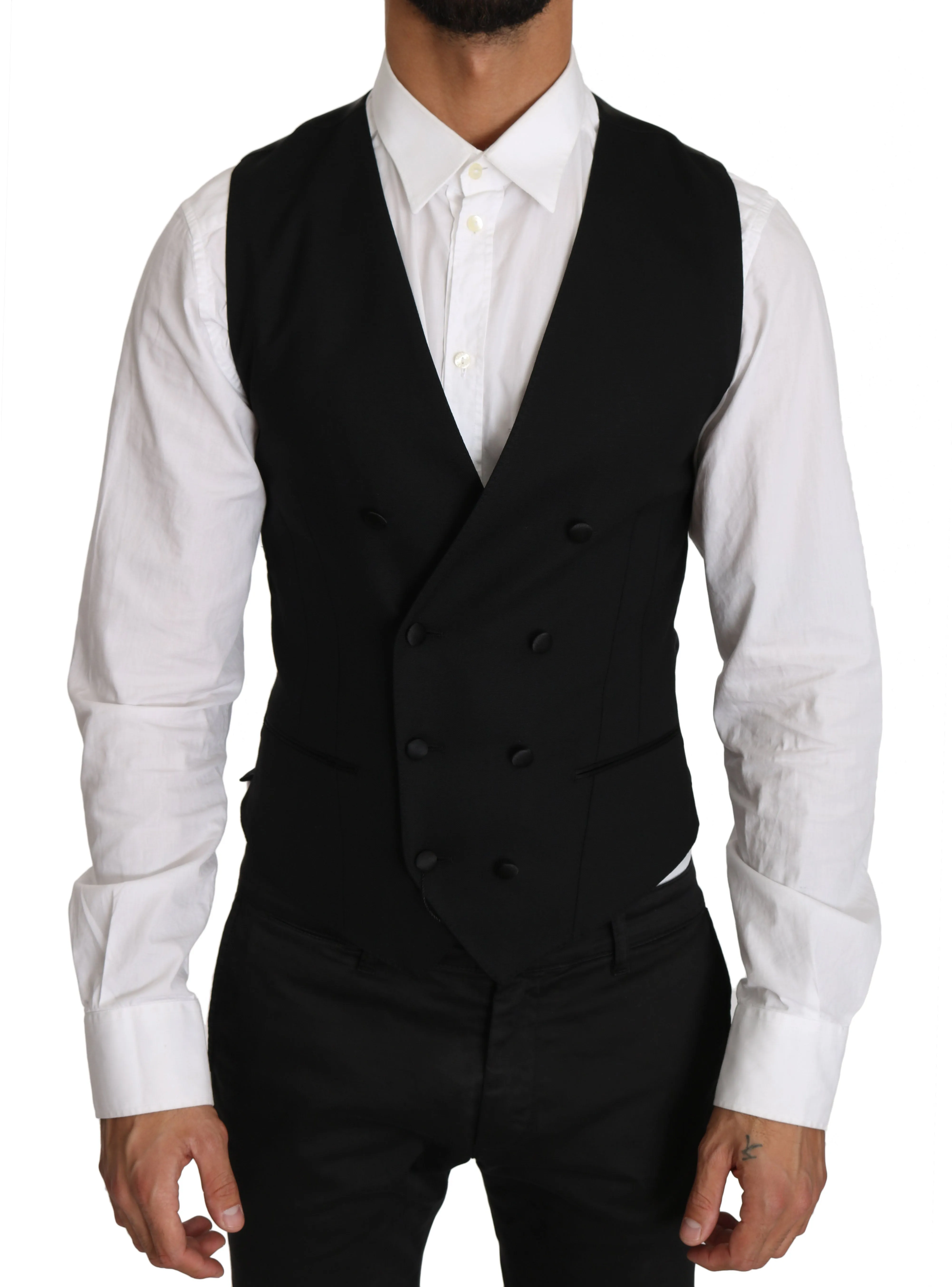 Sleek Double Breasted Slim Fit Wool Vest sold by Louxly