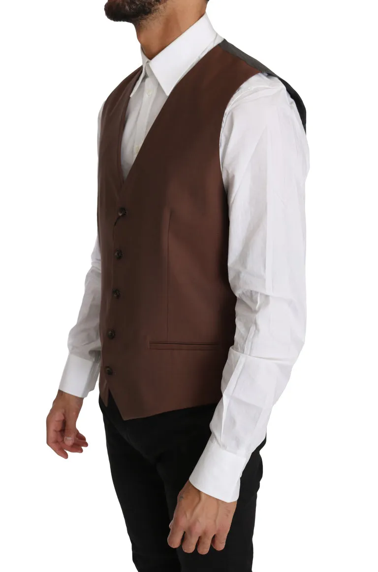 Sleek Bronze & Gray Formal Vest Slim Fit sold by Louxly product image thumbnail 4