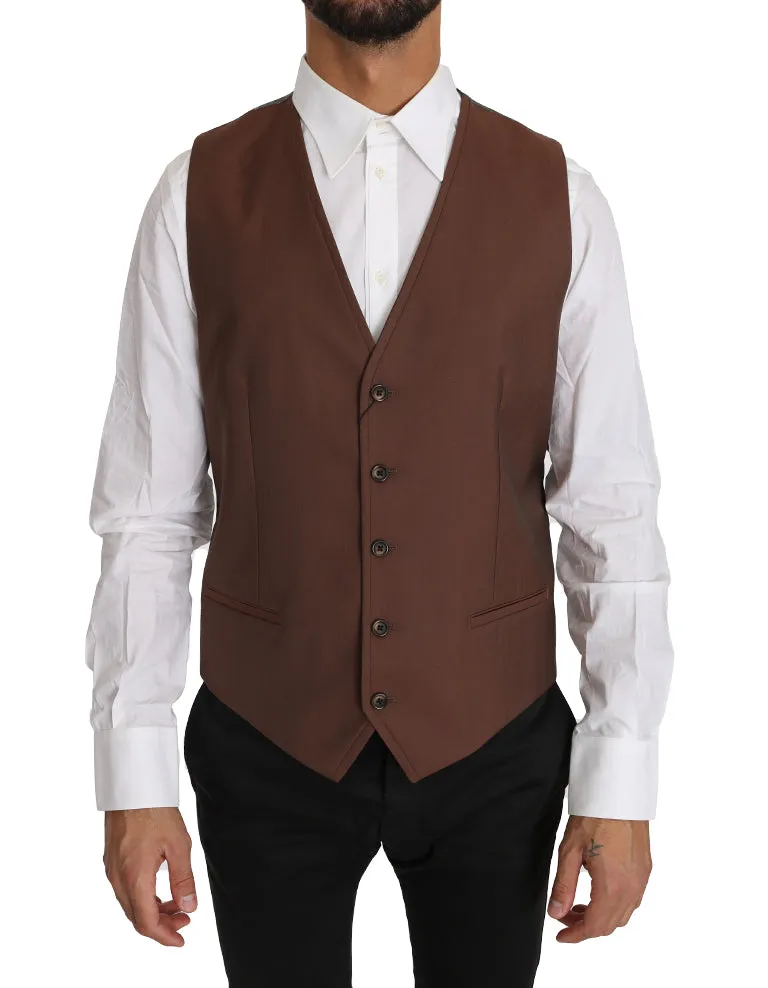 Sleek Bronze & Gray Formal Vest Slim Fit sold by Louxly