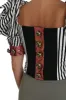 Elegant Cropped Corset Top with Crystal Buttons sold by Louxly