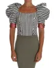 Elegant Cropped Corset Top with Crystal Buttons sold by Louxly